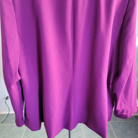 Bar III Women's Plum Compression Faux Double-Breasted Blazer (Size: 2X) - Picture 5 of 16